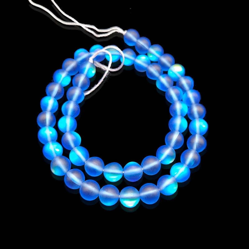 Runde lose Perlen für die Schmuckherstellung, mattes AB, österreichischer Kristall, glitzernder Mondstein, DIY-Armband, 15 Zoll Stränge, 6 mm, 8 mm, 10 mm – Detail 5