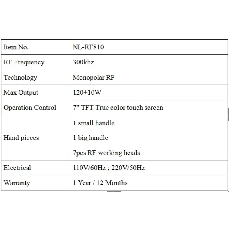 NL-RF810 Портативный монополярный радиочастотный аппарат для физиотерапии Beautylizer для затяжки лыж