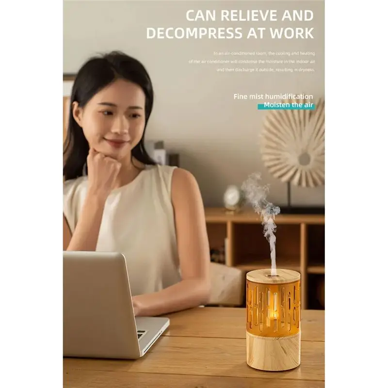 【Ship Within Flame Aromatherapy Machine Small Home Bedroom Silent Candlelight Atmosphere Light Aromatherapy Humidifier Diffuser