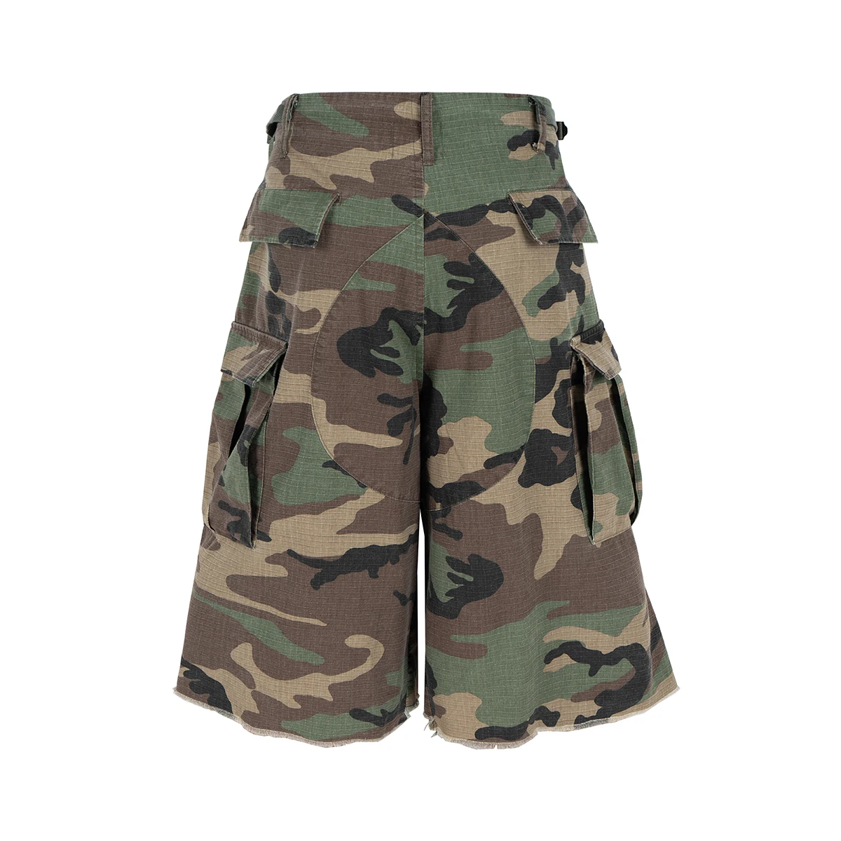 Men's M65 Style Camouflage Cargo Shorts Wide Leg Patchwork Baggy Oversized Loose Over Knee Summer Streetwear Tactical Shorts