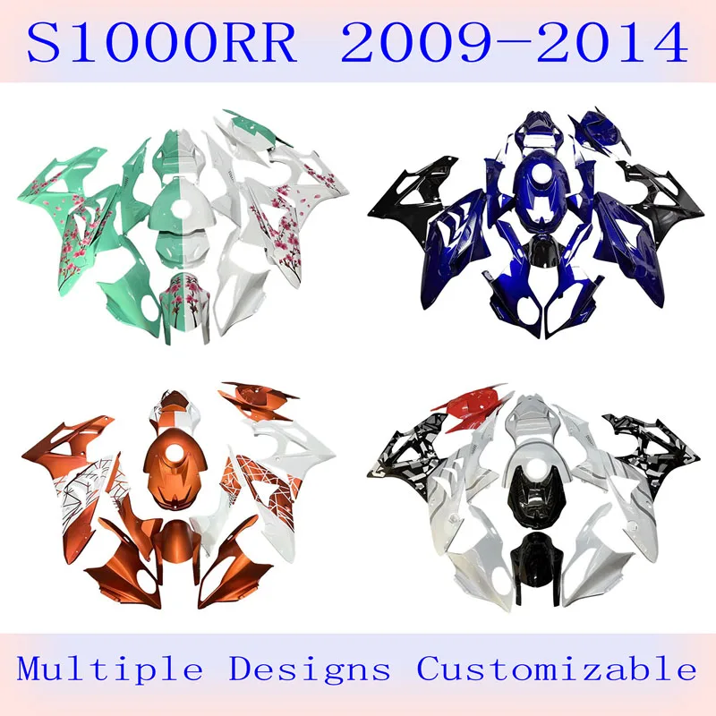 4 Gift new ABS cowling kit for BMW S1000RR 2009 10 11 12 13 2014 car accessories with fuel tank cover can be customized