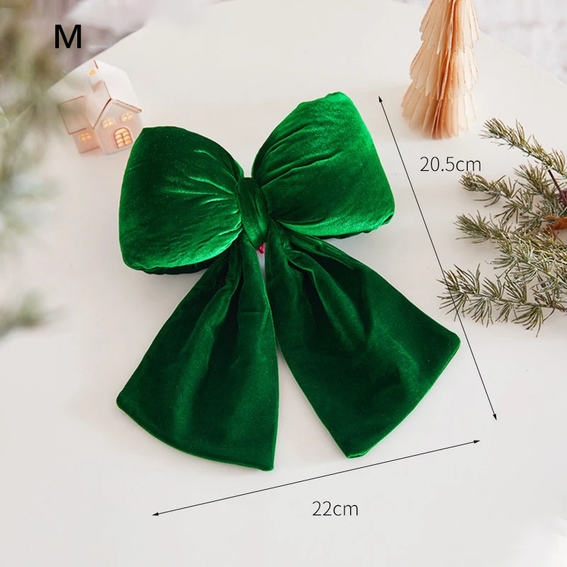 Grüne Samt Weihnachten Bögen Bogen Knoten Baubles Weihnachten Baum Anhänger Hängende Ornamente Für Kranz Festival Neue Jahr Party Wohnkultur