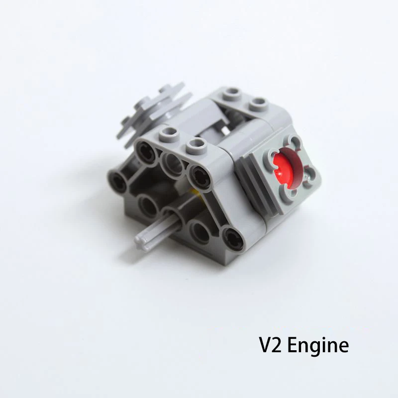Bloques de construcción MOC V2, motor/2 cilindros, componentes de potencia, ladrillos PF, juguetes, modelo de coche de carreras modificado, Compatible con LEGO