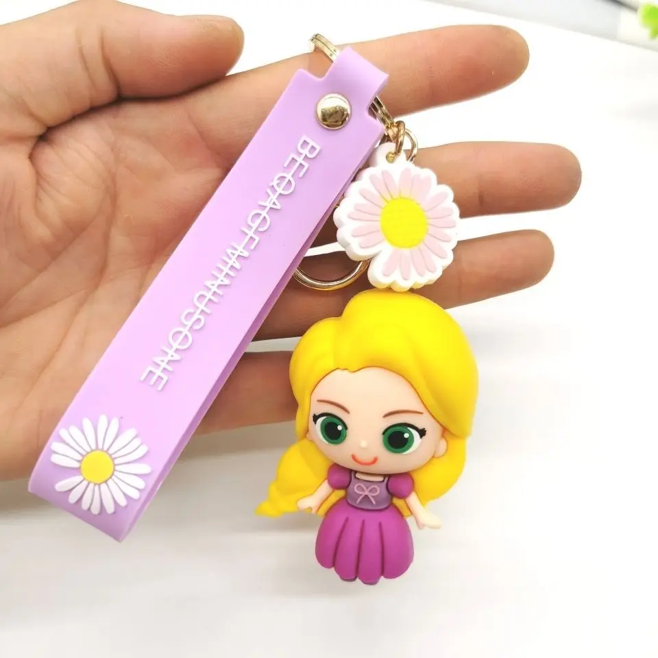 Cartoon Fashion Cute Snow Mermaid Long Hair Alissa Belle Princess Female Keychain Doll Pendant