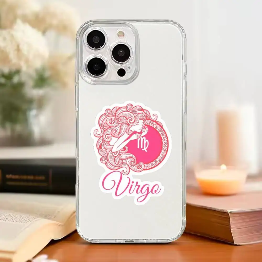 

Zodiac Sign Phone Case For iPhone17,16,15,14,13,12,11 Plus,Pro Max,Soft Silicone Transparent Cover