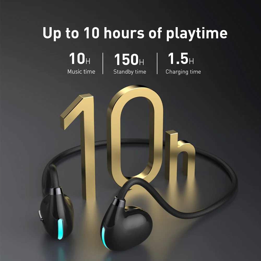 ENC Noise Canceling Air Conduction Bluetooth Multipoint Headphone Waterproof Sports Headset DT3.0 Music/Game Dual Mode Earphone