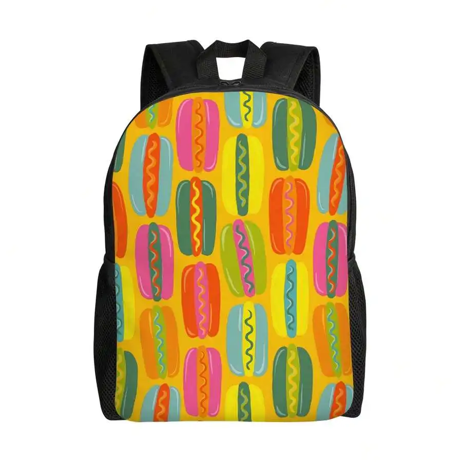 

Hot Dog Print High Capacity Backpack For Casual Travel And Sports