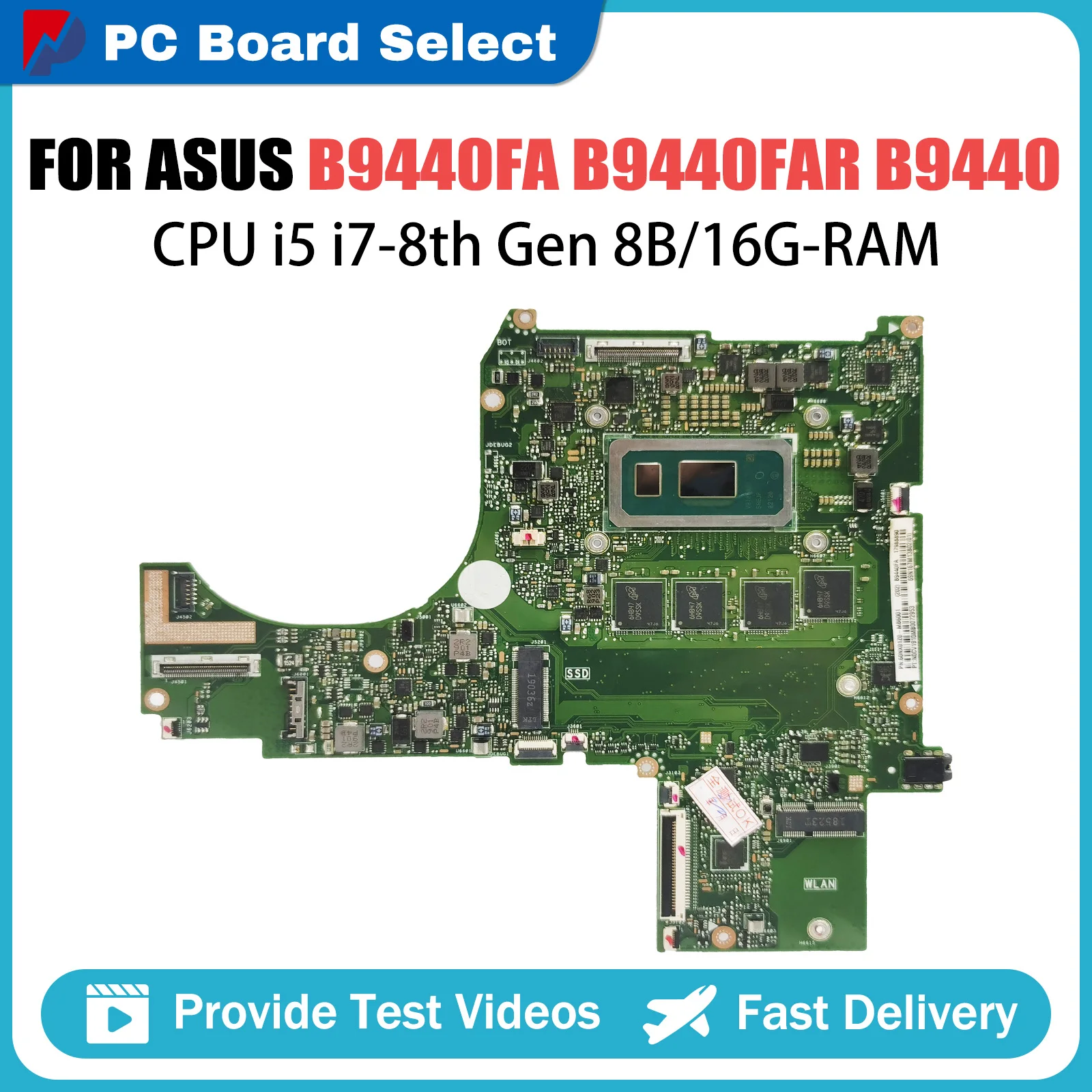 

Laptop Mainboard For ASUS B9440 B9440FAV B9440FA B9440FAR B9440FAM B9440UA Notebook Motherboard I5 I7 8th Gen CPU 8GB 16GB RAM