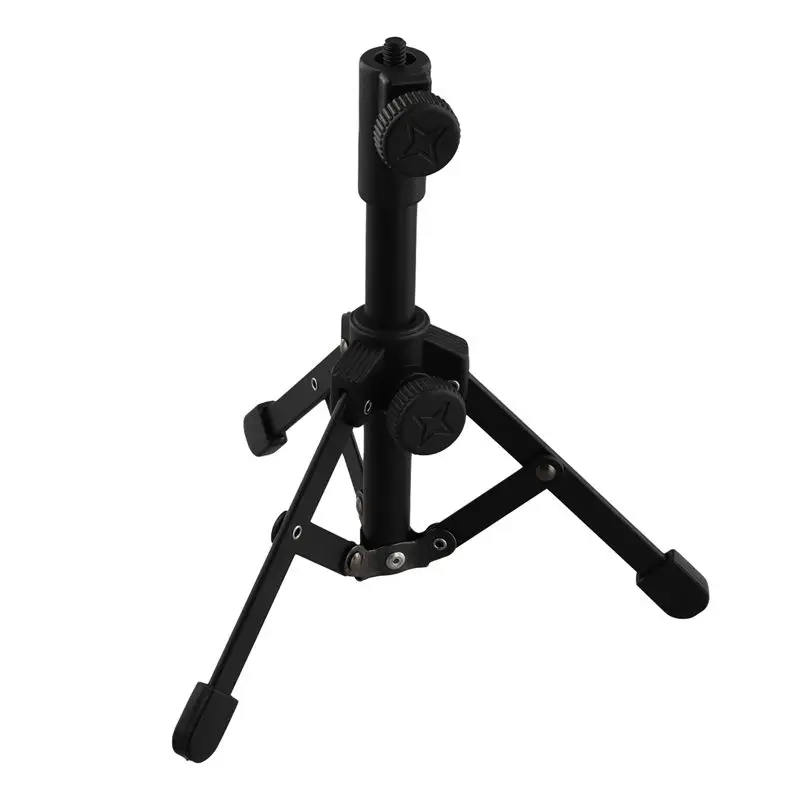 Mini Tabletop Tripod Microphone Mic Stand Holder With Threaded For Meetings Lectures Speaking And Ect User-Friendly
