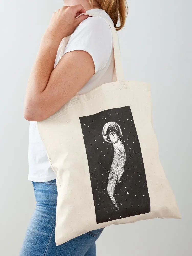 

Drifting in Otter Space Tote Bag reusable shopping bag canvas bags reusable grocery bags supermarket folding bag