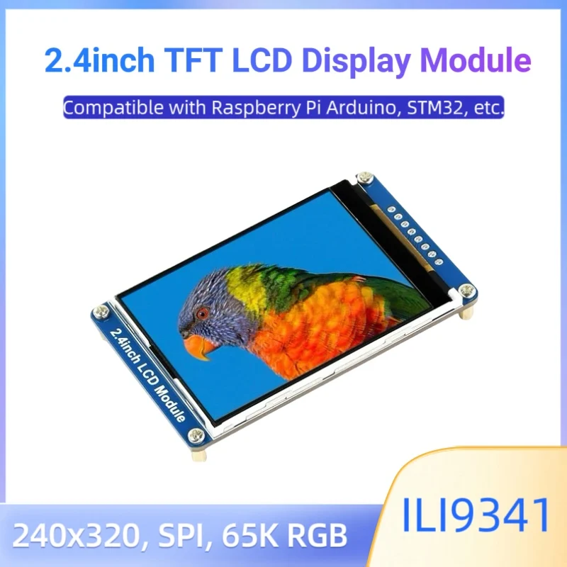 

2.4inch TFT LCD Display Module 240×320 Pixels SPI Interface 65K RGB Colors ILI9341 Driver for Raspberry Pi, Arduino, STM32