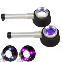 Handheld Illuminated Glasses Magnifier with UV Light Dermatoscope Clear Vision Measure Scale Optical Magnifying Glass Loupe