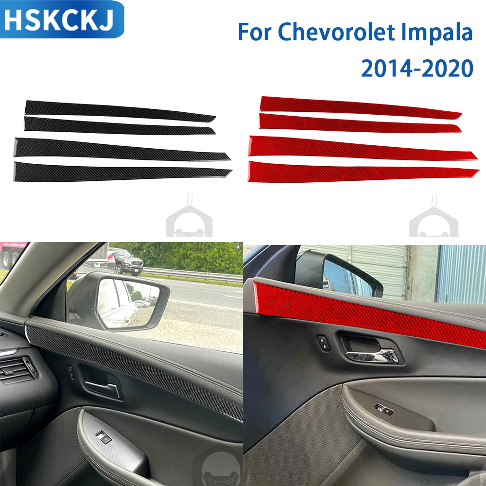 

For Chevrolet Impala 2014-2020 Accessories Carbon Fiber Car Interior Door Panel Trim Sticker Decoration