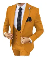 Trajes formales de boda de 3 piezas para hombre, esmoquin para novio, trajes de negocios ajustados, chaqueta con solapa de pico, traje para hombre (Blazer + pantalones + chaleco)
