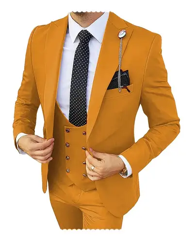 Imagen 1 del producto Trajes formales de boda de 3 piezas para hombre, esmoquin para novio, trajes de negocios ajustados, chaqueta con solapa de pico, traje para hombre (Blazer + pantalones + chaleco)