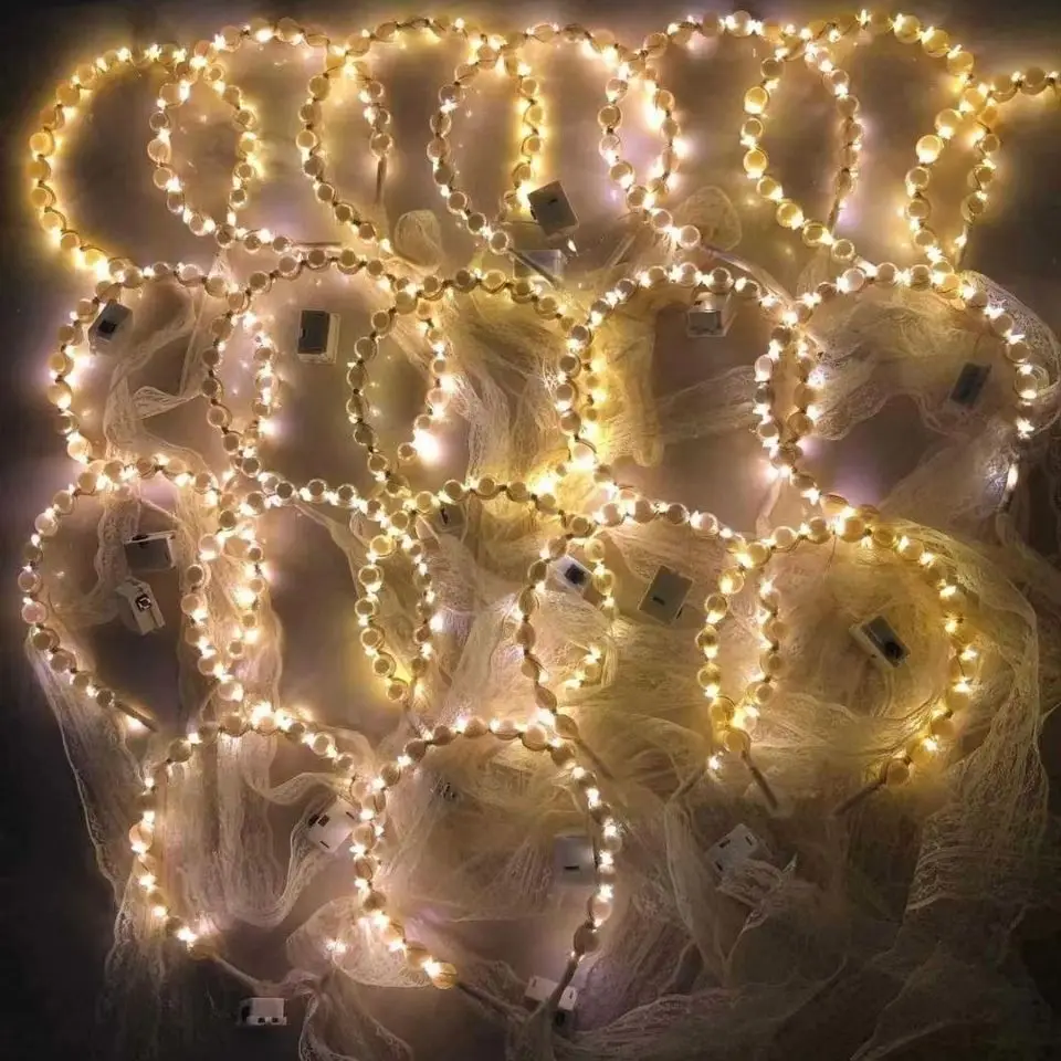 

Glowing Flower Crown Headband LED Light Wedding Wreath Garland Decoration Women Girl Birthday Party Favor Luminous Hair Hairband