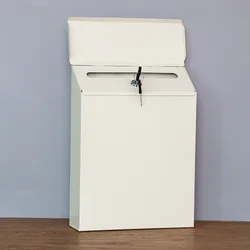 Lockable Mailbox New Suspensable Iron Letter Storage Box Cuboid Solid Newspaper Box Home