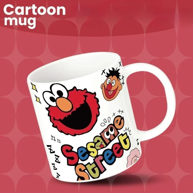 Sesame Street COOKIE MONSTER ELMO Creative Cute Cartoon Printed Ceramic Mug Office Large Capacity Coffee Cup High-Value Gift