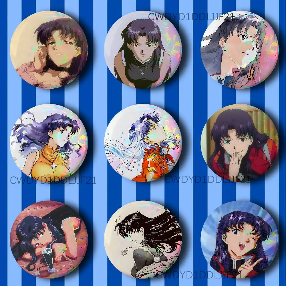 

K-Katsuragi Misato Anime Badge Brooch Figure Lapel Pins Clothes Backpack Fashion Cute Collection Decoration Display