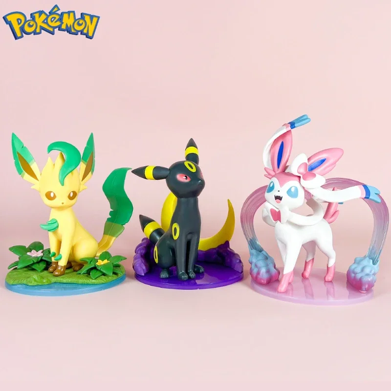 Pokemon Eeveelution Series Models Cute Umbreon Scene Decoration Ornaments Children's Collection Toys Figure Birthday Gifts