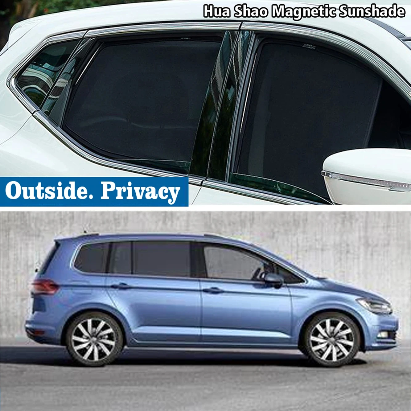 Magnetic Car Sunshade Shield Front Windshield Frame Sun Sahde Accessories For Volkswagen VW Touran 5T MK2 2015 - 2025 2016 2017