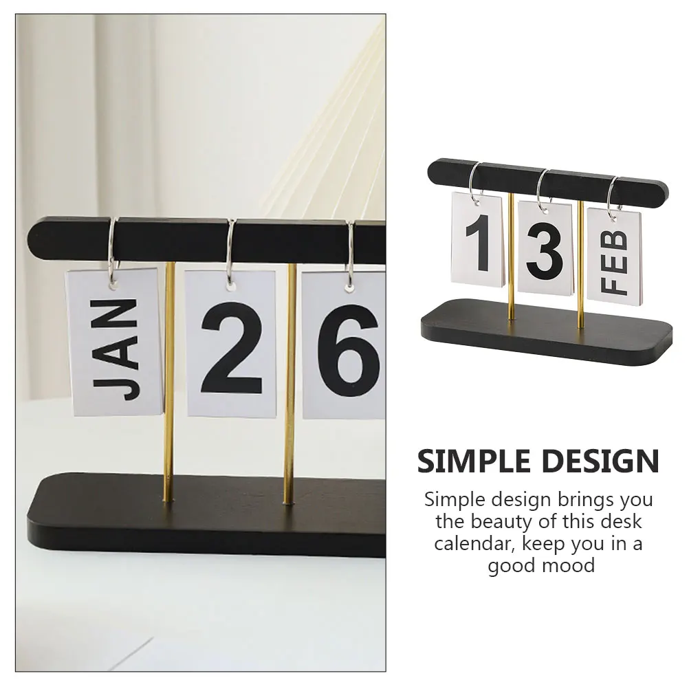 

Flip Calendar Metal Office Desk Decorations Western for Tabletop Teacher Stuff Women Date Display