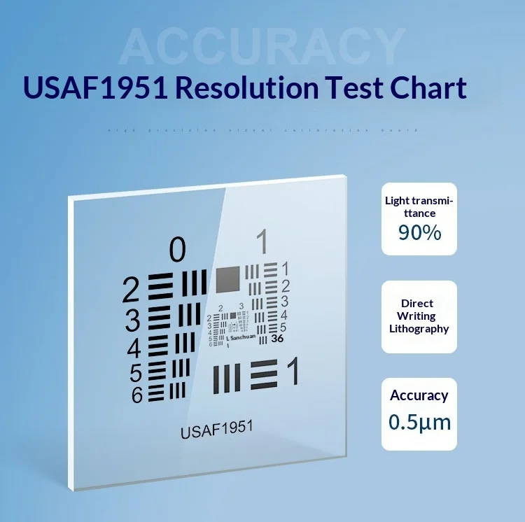 USAF1951 Resolution Test Chart Optical Resolution Plate for Endoscope Macro Lens Testing