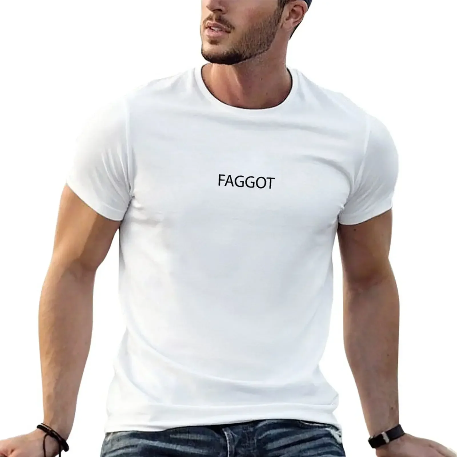 

oversized t shirt harajuku 2024 men shirts tees vintage mens graphic t-shirts Wear your label Faggot T-Shirt streetwear t shirts
