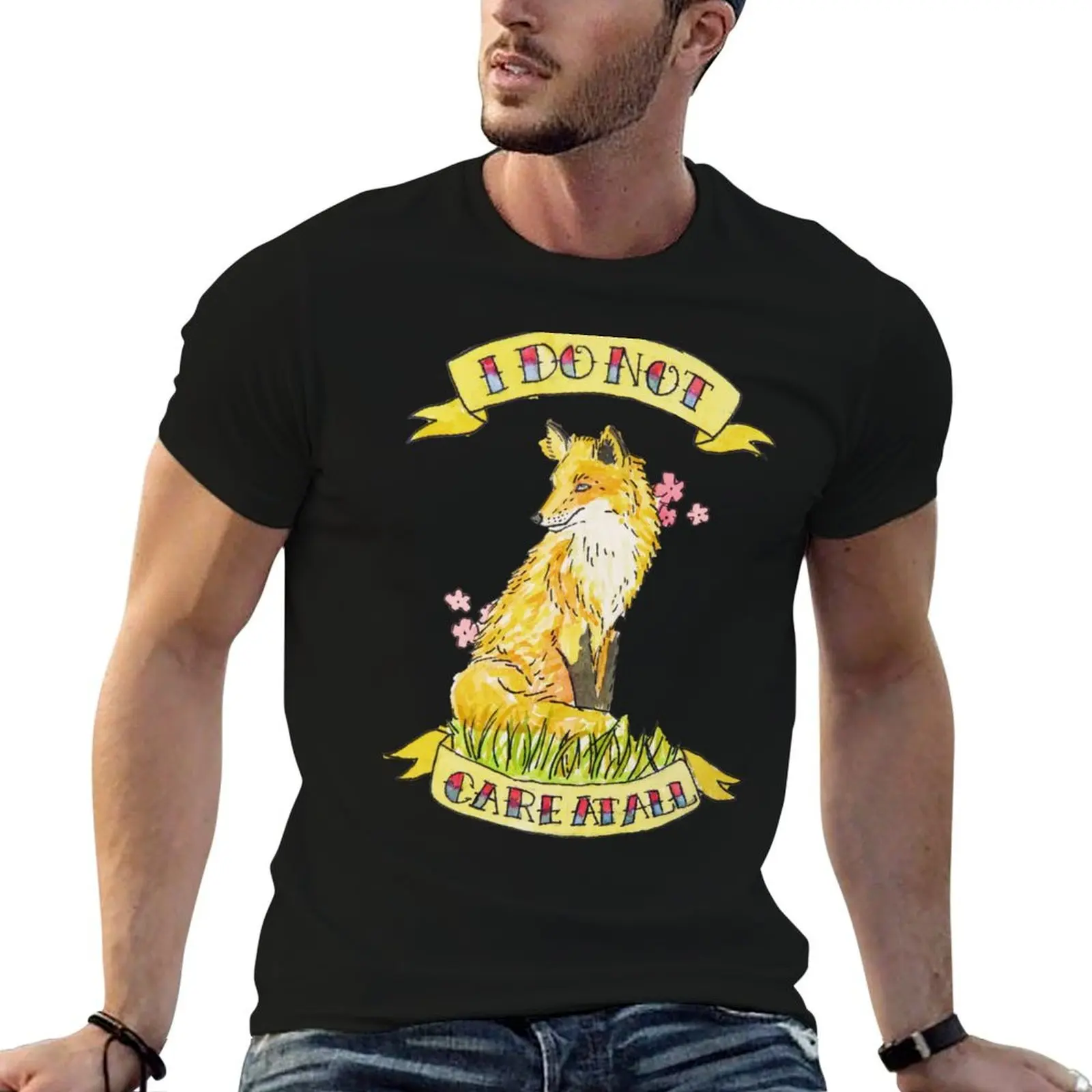 I do not care T-Shirt Luxury man valentines clothes t shirts for men cotton