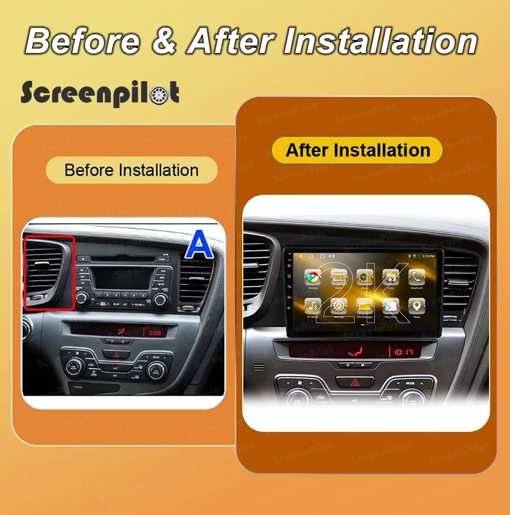 Android 16 Car Radio Stereo For Kia K5 Optima 2011 2012 2013 2014 2015 2K QLED Multimidia Player GPS Carplay Android Auto 8Core