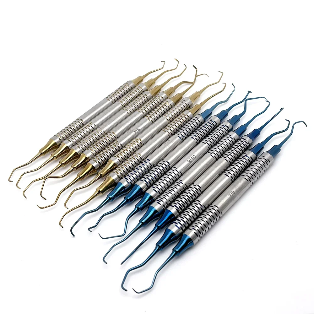 

Periodontal Scaler Set 7Pcs Dental Subgingival Scaling Tool for Calculus Removal Teeth Cleaning Dentist Use