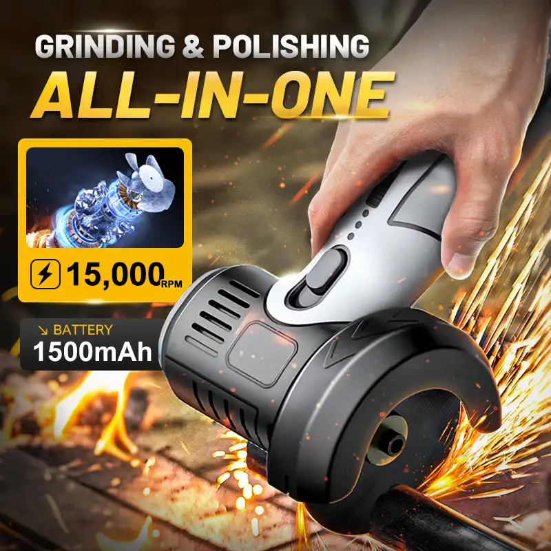 12V Mini Angle Grinder with Cutting Disc Cordless Electric Angle Grinder Lithium Battery Polishing Grinding Cutting Machine