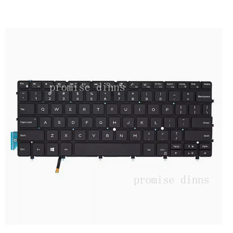 

Черная клавиатура M с подсветкой для Dell XPS 13-9370 9317 9380 9305 7390 P82G, английская раскладка (США)