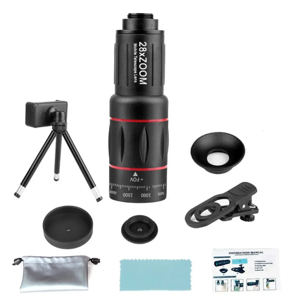 

Universal HD Optical Cell Phone Lens Monocular Tripod Monocular Zoom Cell Phone Lens Telephoto Lens 18x25 Mobile Phone Lenses