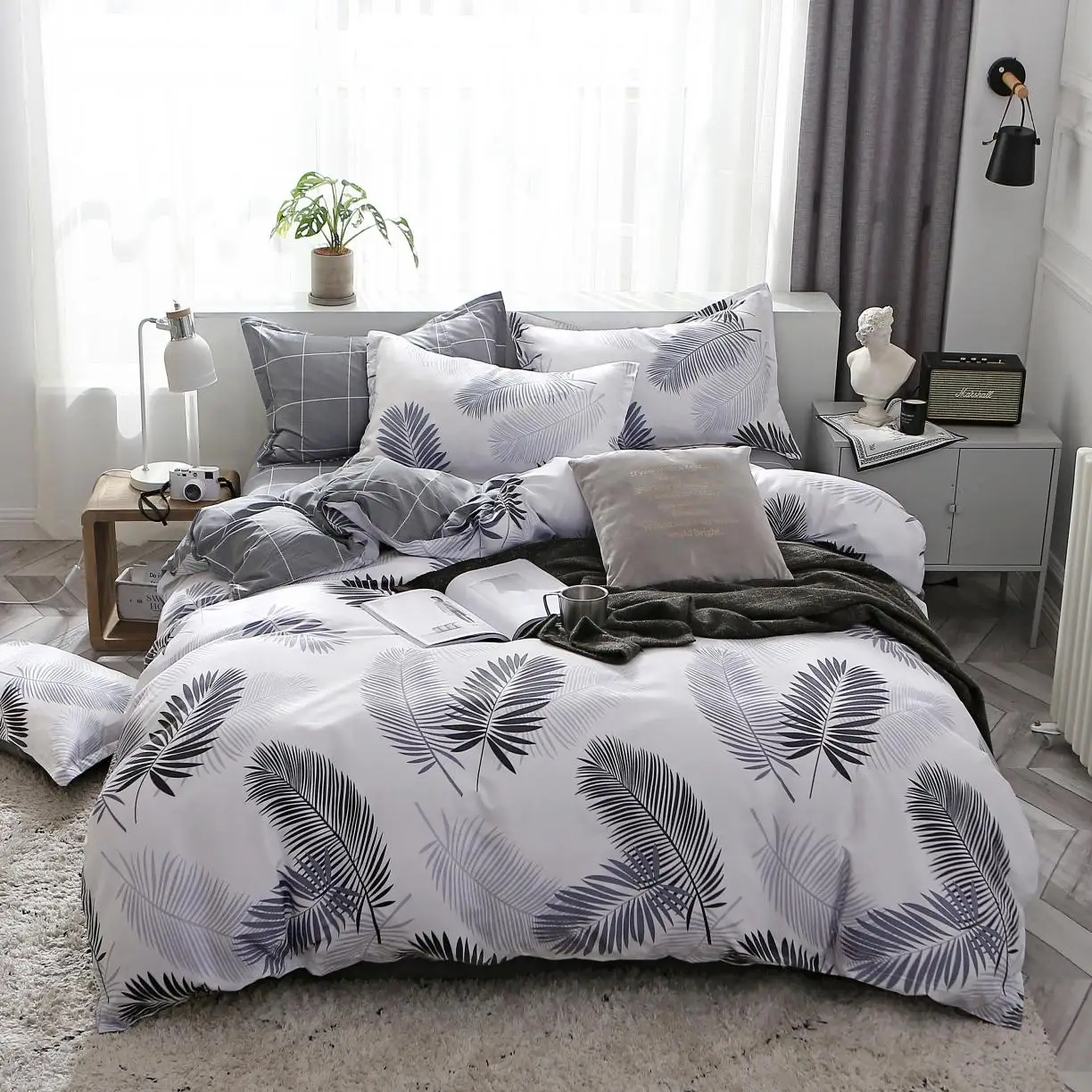 Simple printed Duvet cover single bed Quilt cover Geometric Pattern queen king size one comforter cover without Pillowcases