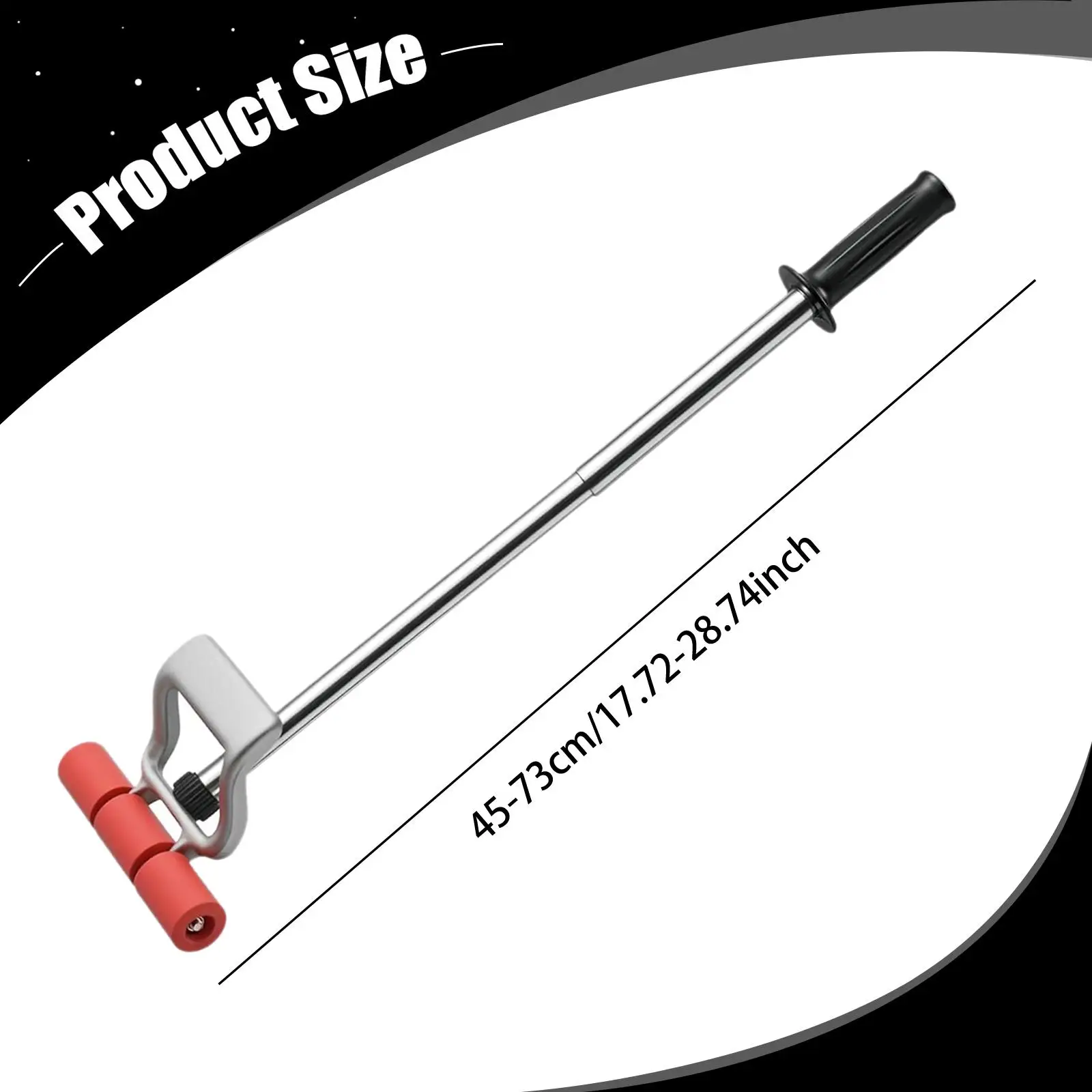 Telescoping Wallpaper Roller Extension Handle Press Tool for Vinyl Floor Coverings and Narrow Space Work