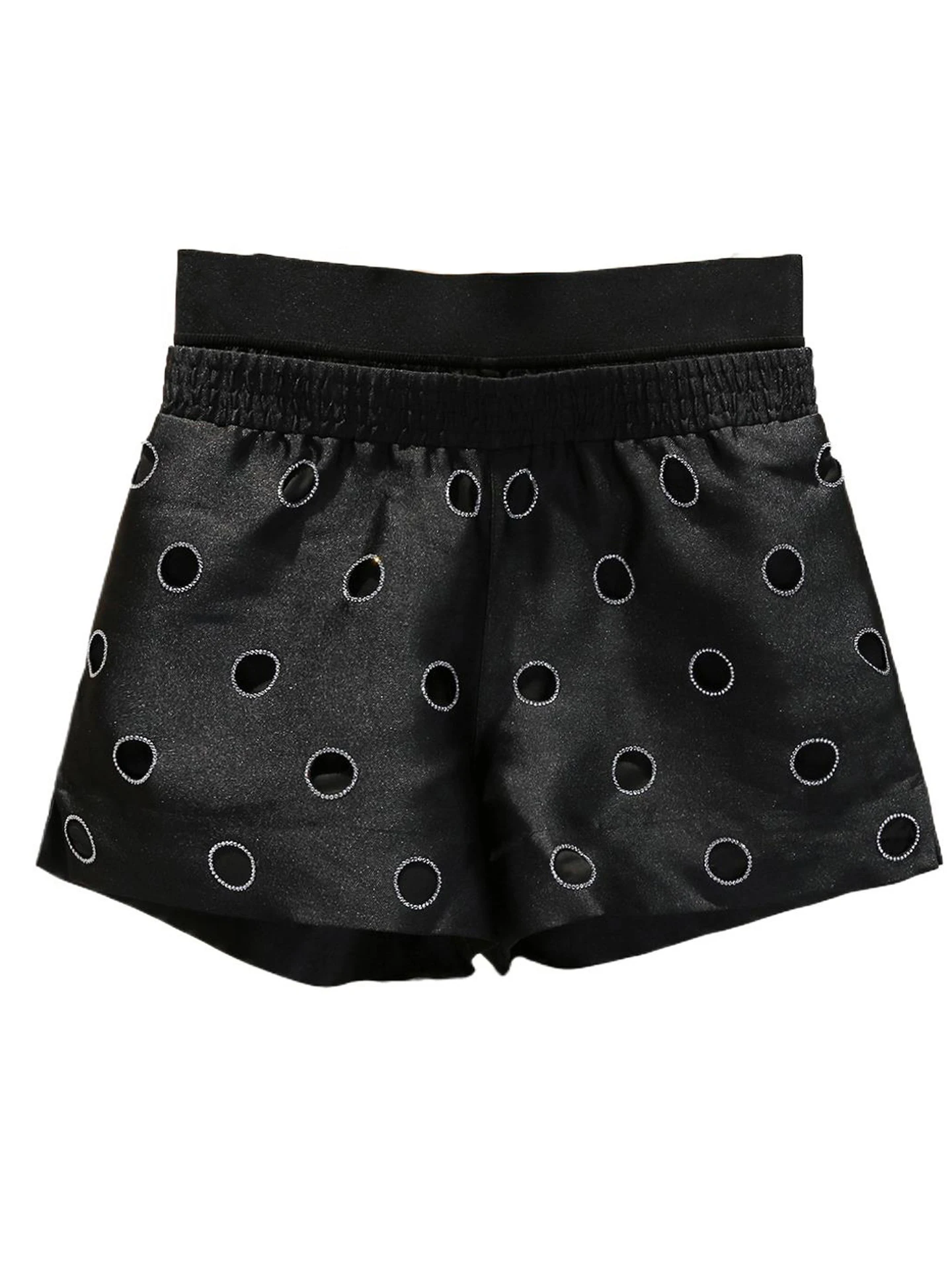 orts de Pierna Ancha de Cintura Alta con Incrustaciones de Diamantes, Versátiles y Casus para Mujer, Moda Otoño 2025 de ...