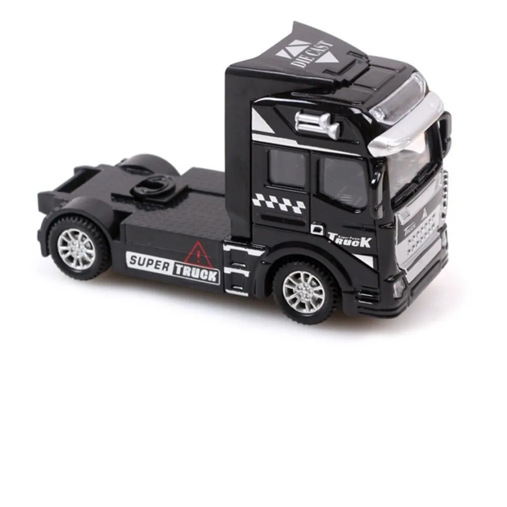 Neue Legierung Diecast Legierung Lkw Wind-Up Transport Pull Back Lkw Container Lkw Engineering Fahrzeug Auto Modell Spielzeug Kinder