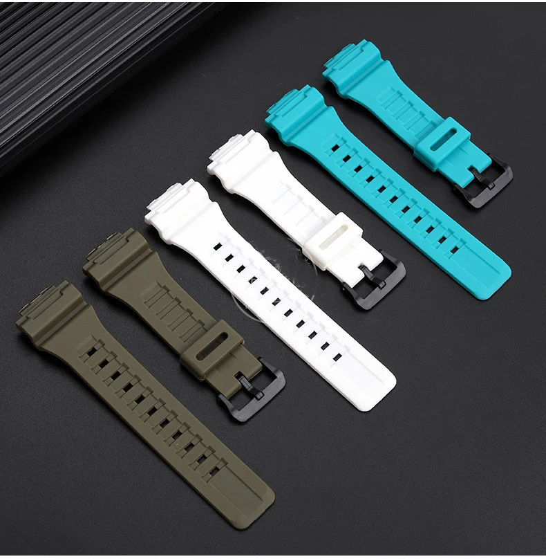 Resin Watch Strap For Casio AQ-S810W SGW-300H AE-1000W W-S200H F-180WH AEQ-110W MRW-200H W-215 AE-1200 Men silicone Watchband 18