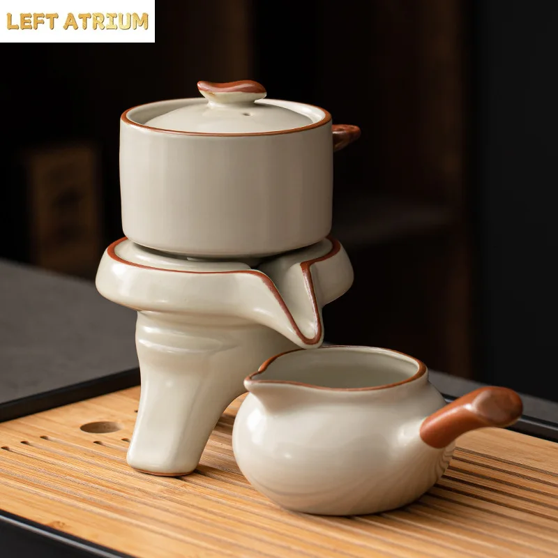 Automatic Tea Maker, Lazy Stone Mill, Rotating Water Outlet, Household Chinese Tea Pot, Teacup
