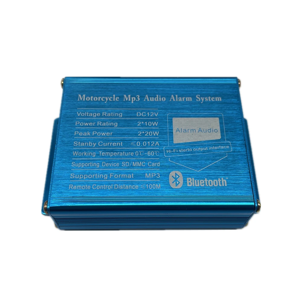 إنذار مضاد للسرقة للدراجات النارية مركبة كهربية مقاوم للماء زر المضيف مليون صوت Mp3 مكبر صوت للموسيقى راديو صوت صغير للمنزل #5