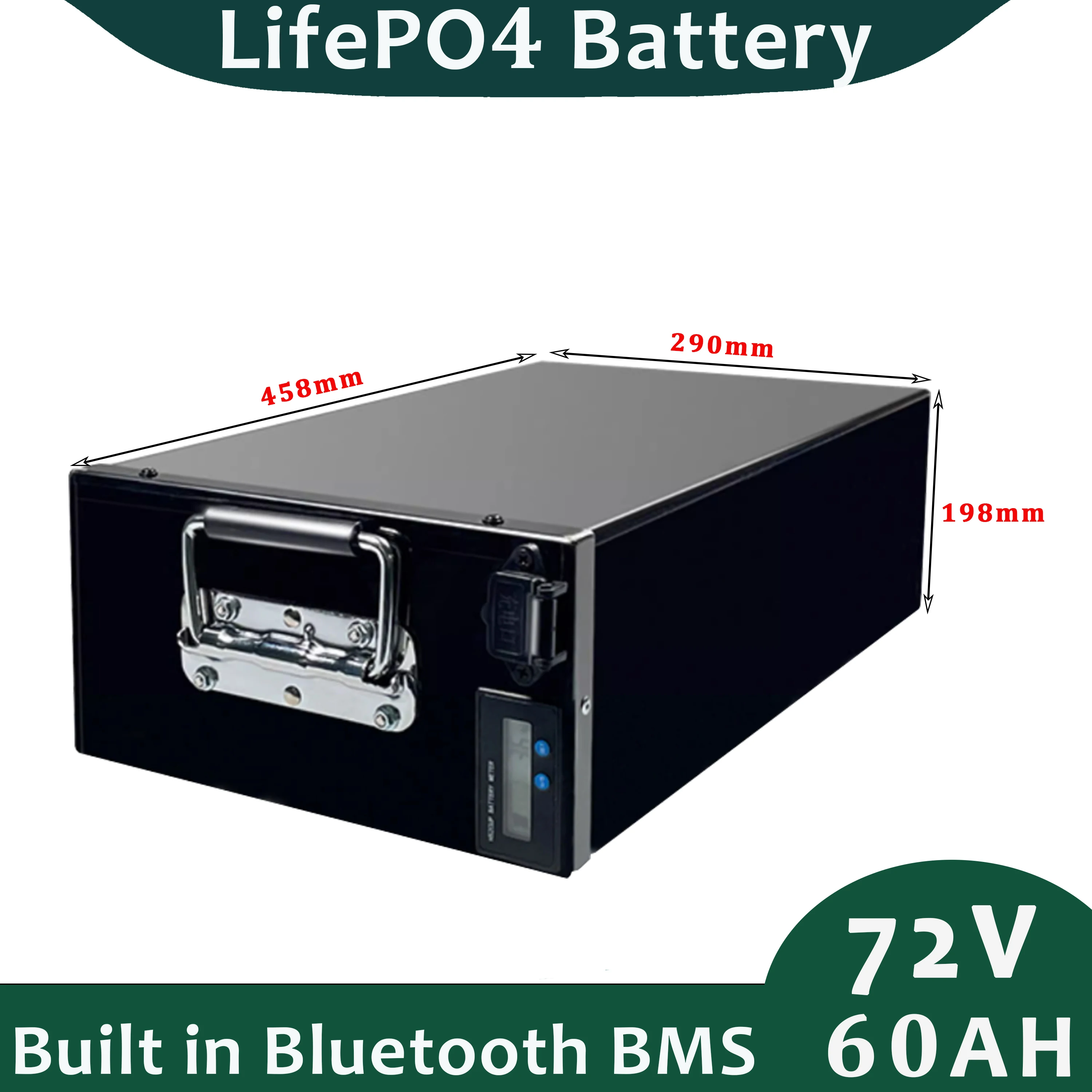 LFP Lithium Iron Phosphate Battery Pack 72v 60ah Built in Bluetooth BMS Perfect for Solar System