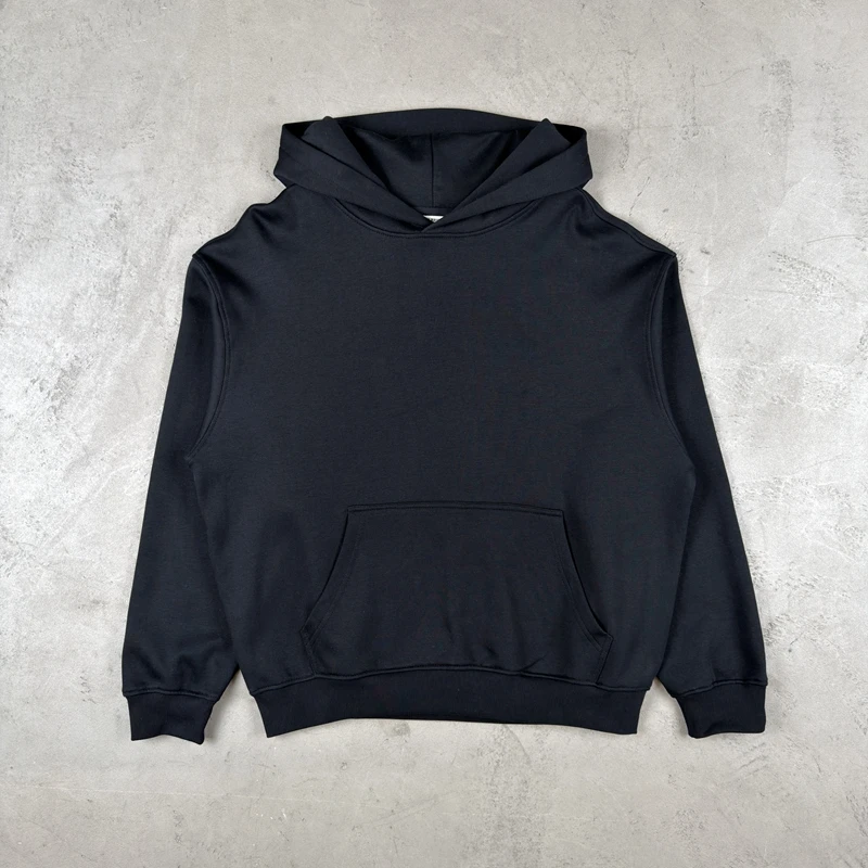 Quiet Luxury Heather Pullover Hoodie Übergroßer Amerikanischer Streetwear Einfarbiger Hoodie Retro Loser Kapuzenpullover für Herren – Detail 8
