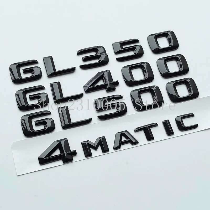 2015 Glossy Black Trunk Letters Number Badge ABS Emblems for GL-class GL63 GL350 GL400 GL500 V8 Bitrubo 4MATIC