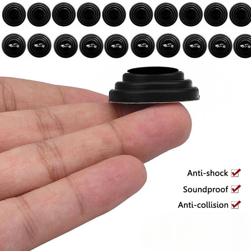 10pcs Car Door Silicone Anti Shock Pad Universal Trunk Sound Insulation Thickening Cushion Stickers Anti Car Door Protector