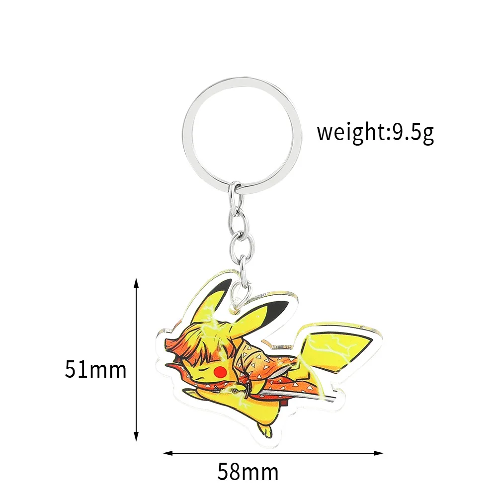 Pokémon Cosplay Demônio Slayer Keychain, 10cm, Pikachu, Gengar, Nezuko, Tanjirou, Saco Pingente Coleção, Chaveiro Do Carro, Ornamentos, Presentes