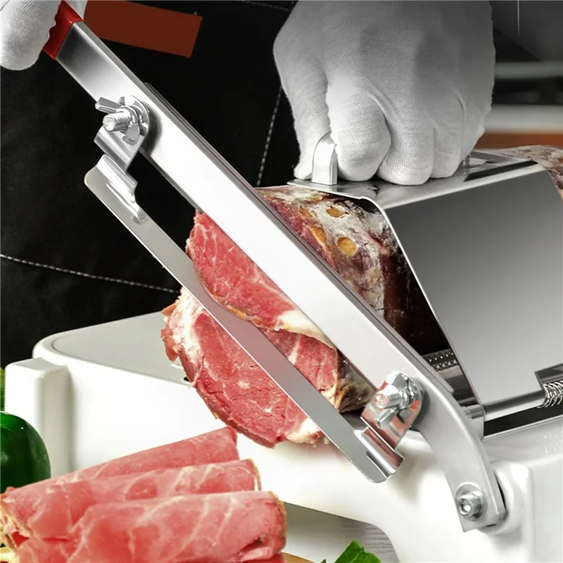 Home Kitchen Frozen Meat Slicer Manual Stainless Steel Food Cutter Slicing Machine Automatic Meat Delivery Nonslip Handle