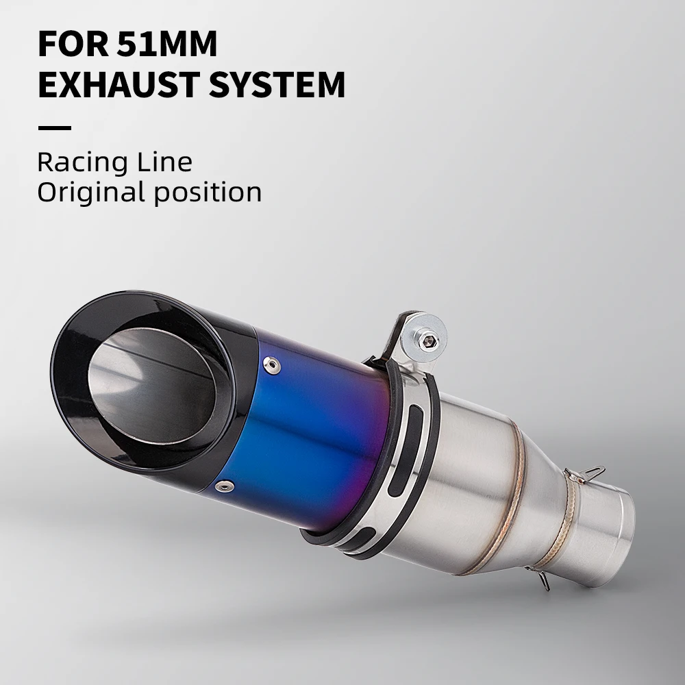 

51mm Universal Motorcycle Exhaust SC Muffler Pipe DB Killer For R6 R15 R1 R3 MT07 Tmax155 GSX250 Pcx125