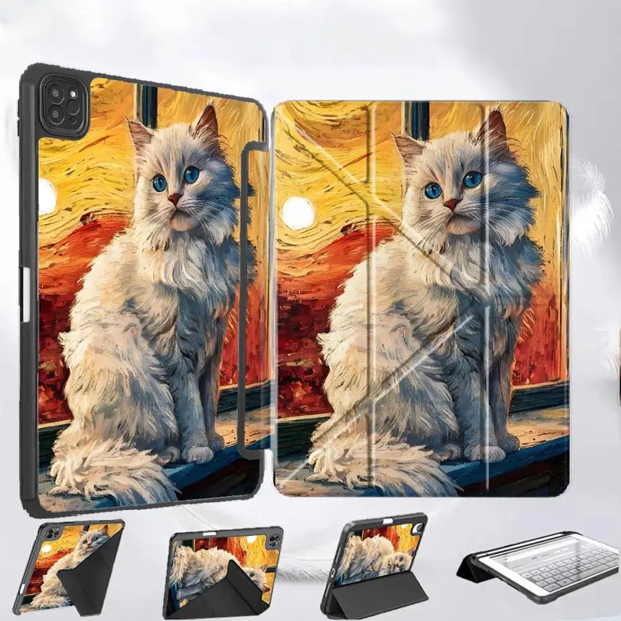 

Cat Oil Painting Pattern Tablet Case For iPad Pro 2025 Mini 6 7 Air 4 5 M3 M2 M4 11inch Pro 11th 10th 9th 8th 7th 12.9inch