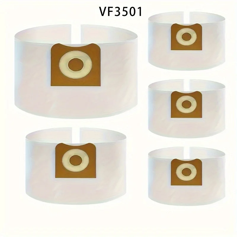 5 Pcs VF3501 Filetr Dust Bags Compatible with Ridgid 3 to 4.5 Gallon Dust Bags/Workshop Dry Vac Bags, Fine Dust Bags Part